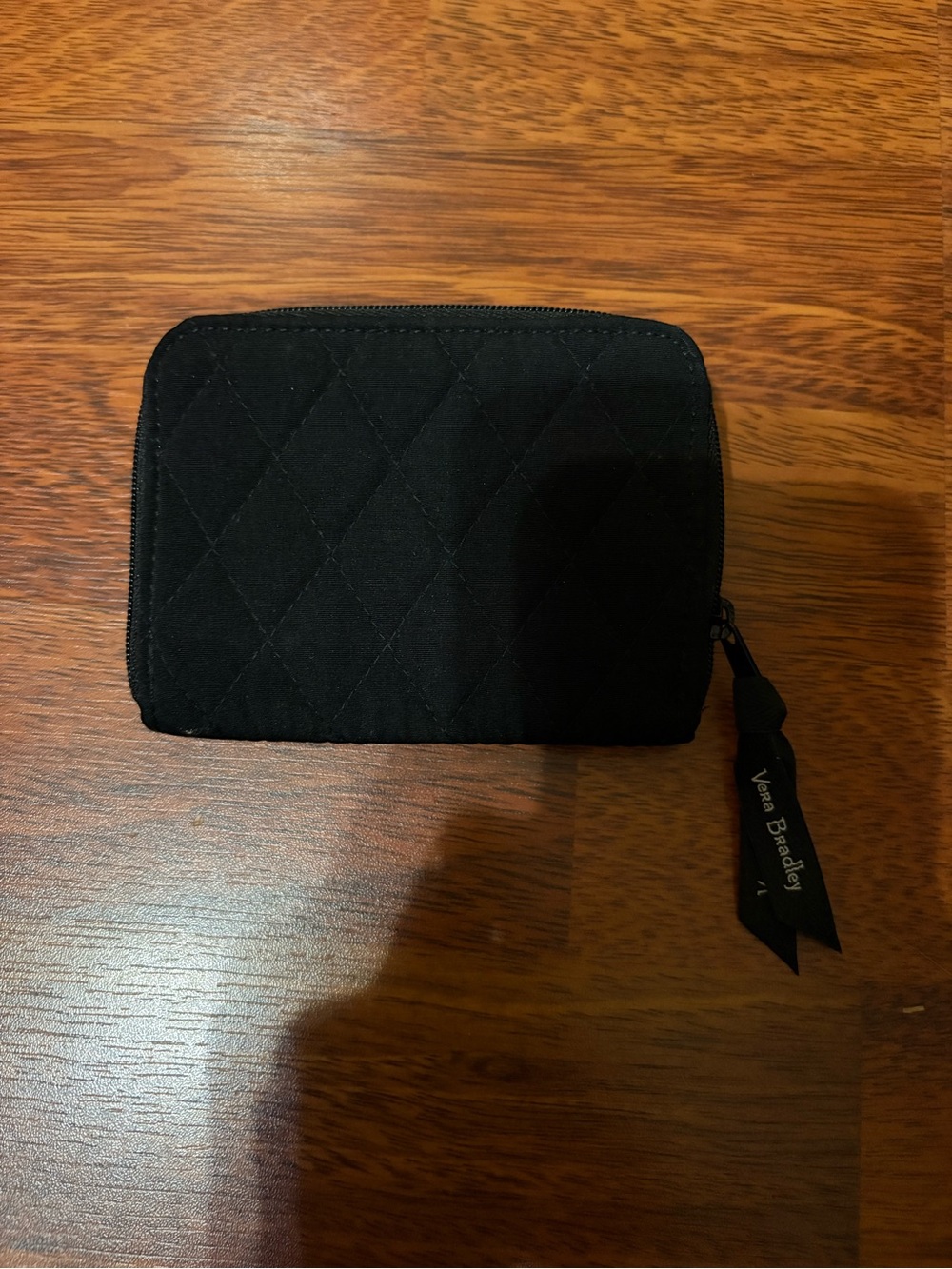 Vera Bradley Quilted Black Zip Card Holder